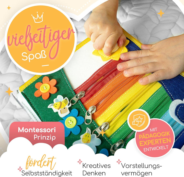 zoula kidz® Busy Board deutsch - Quiet Book - Beschäftigung im Flugzeug Kleinkind - Spielzeug für Fl