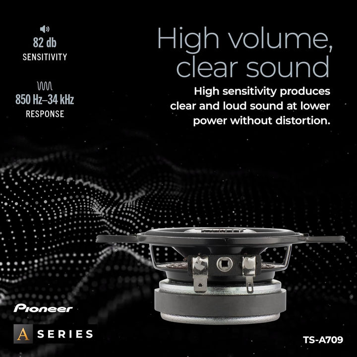 Pioneer TS-A709 A Series 2-3/4" 2-Wege, 450W Max Power, 16mm Hochtöner - Koaxial-Lautsprecher (Paar)