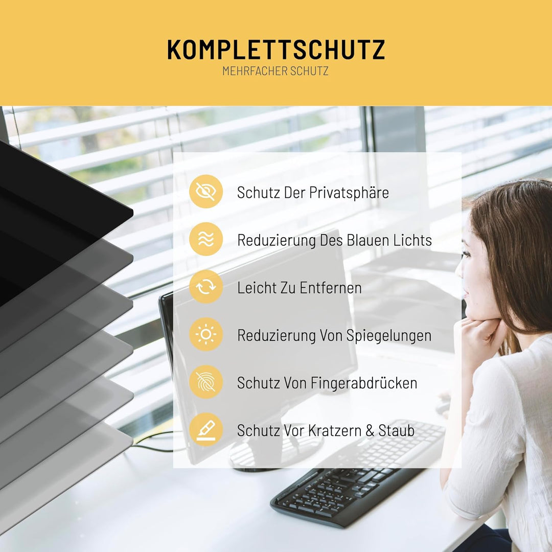 VistaProtect – Premium Blickschutzfilter & Anti-Blaulichtfilter, Privacy Filter Anti Blue Light Blic