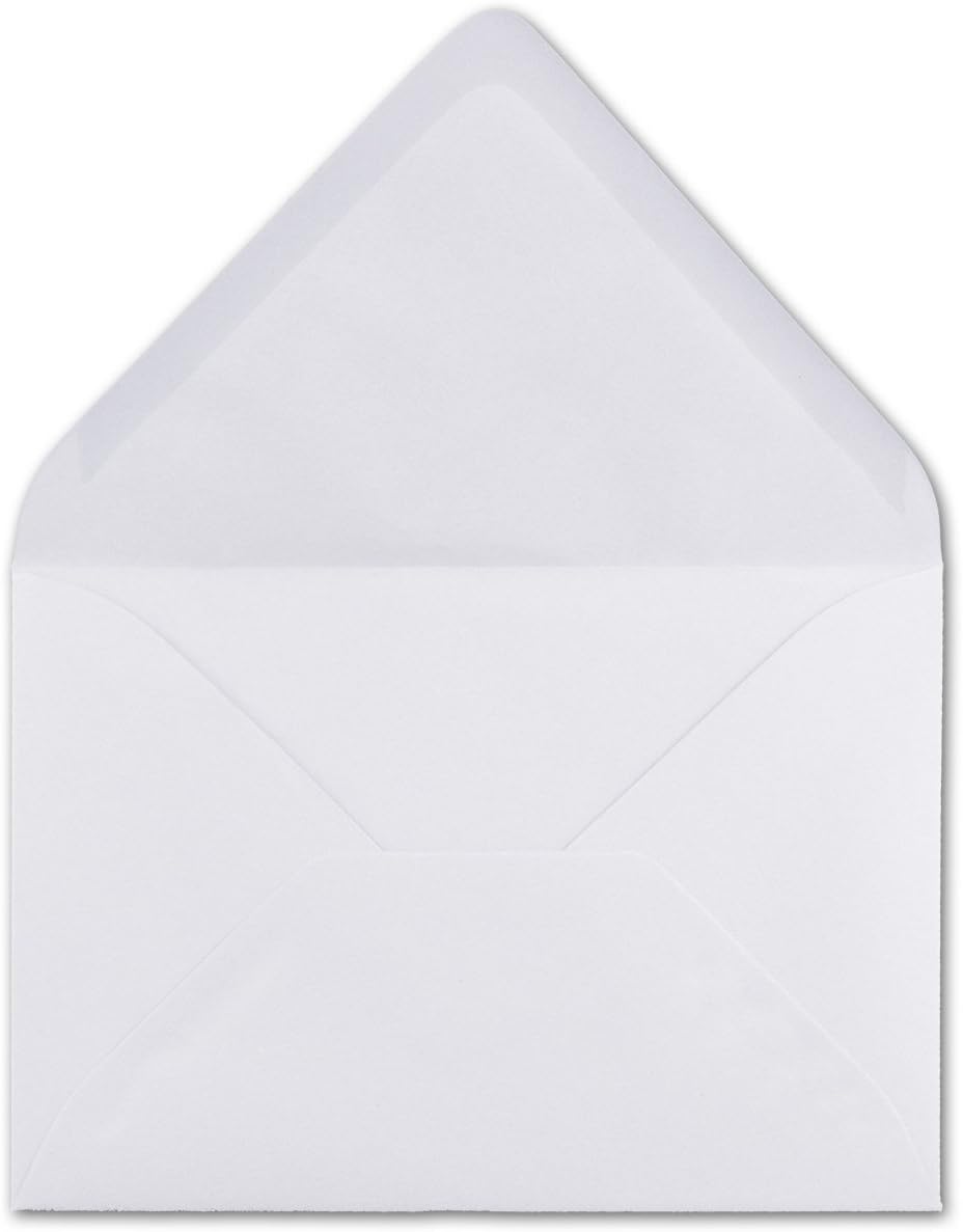 250 Brief-Umschläge - Hoch-Weiss - DIN C6-114 x 162 mm - Kuverts mit Nassklebung ohne Fenster für Gr