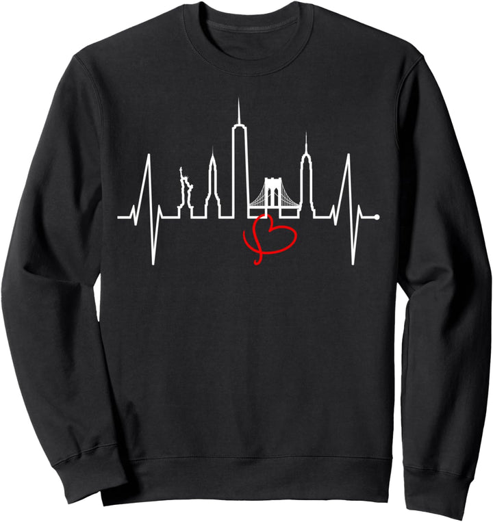 New York Skyline Herzschlag Freiheitsstatue NYC USA New York Sweatshirt