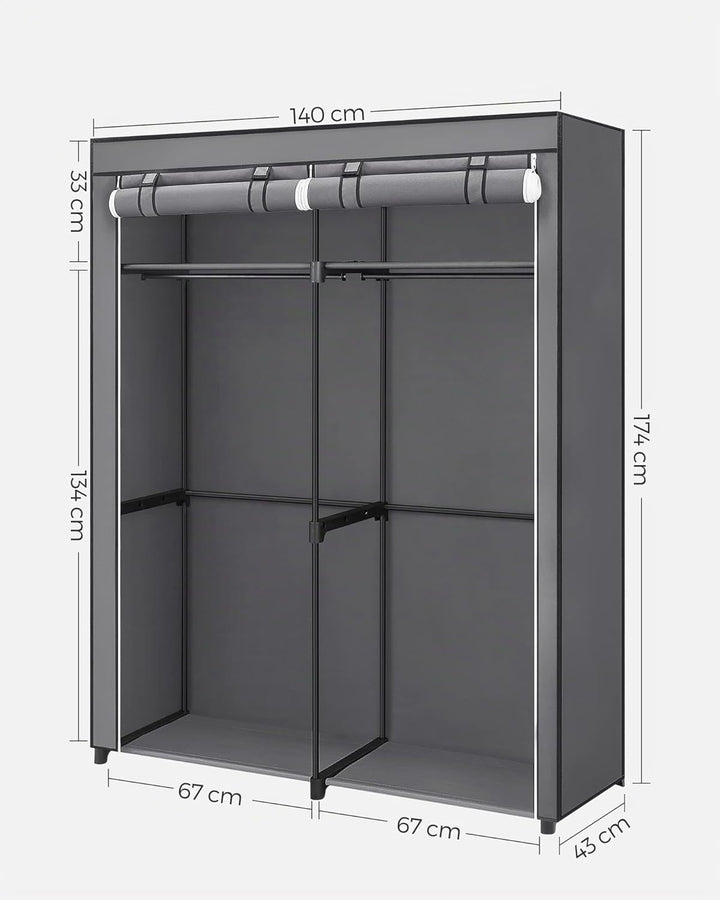 SONGMICS Aufbewahrungsschrank, tragbar, mit Aufhängestange, faltbar, Garderobe, Schlafzimmer, Arbeit