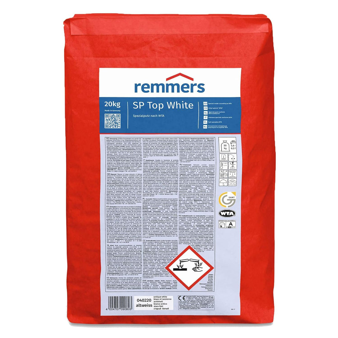 20 Kg Remmers Sanierputz SP TOP White