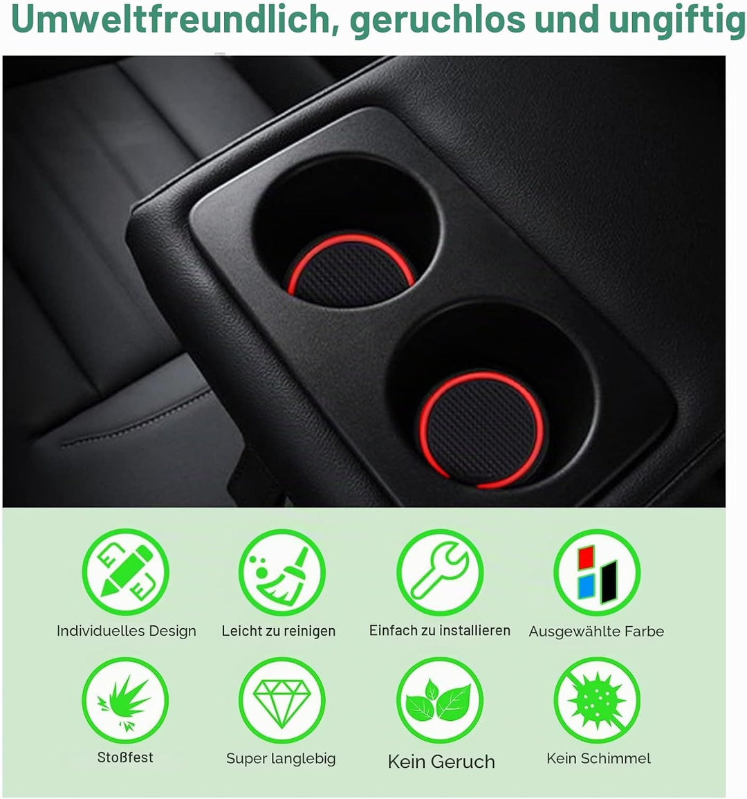 GAFAT Kompatibel mit Renault Arkana 2021 2022 2023 Antirutschmatten, Arkana Gummimatten, Mittelkonso