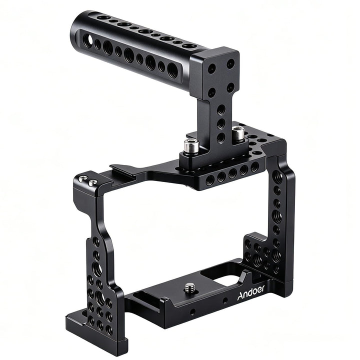 Andoer Camera Cage + Top-Griff-Kit Videofilm Filmherstellung Stabilisator Aluminiumlegierung mit kal