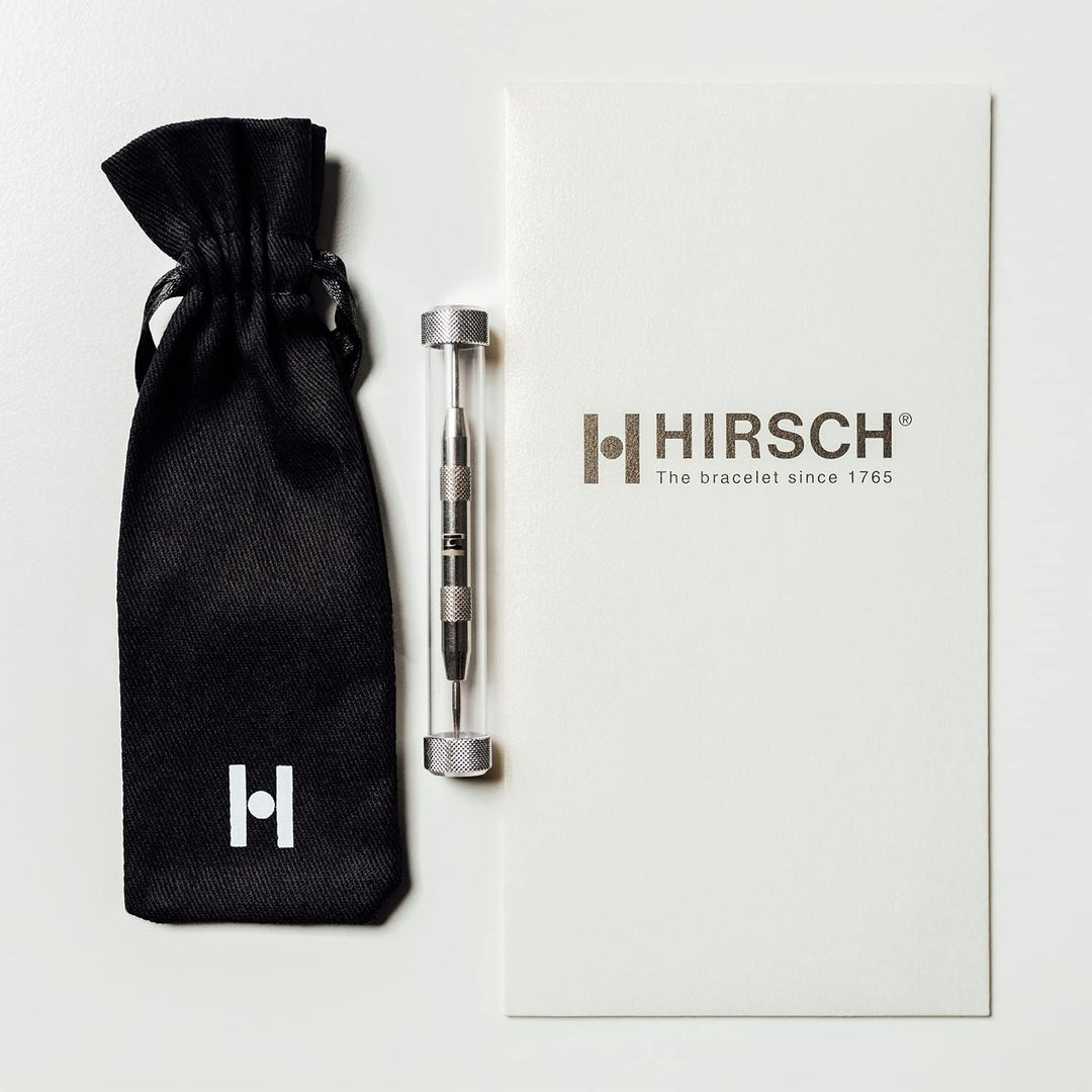 HIRSCH Uhren-Armband Duke - Uhr-Band aus italienischem Kalbs-Leder mit Alligator-Prägung 14 mm Goldb
