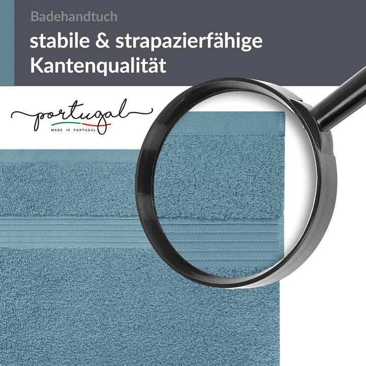 Lashuma Badehandtuch Herren Linz, Saunatuch Blau - Taubenblau, saugstarkes Strandtuch 70x200 70 x 20