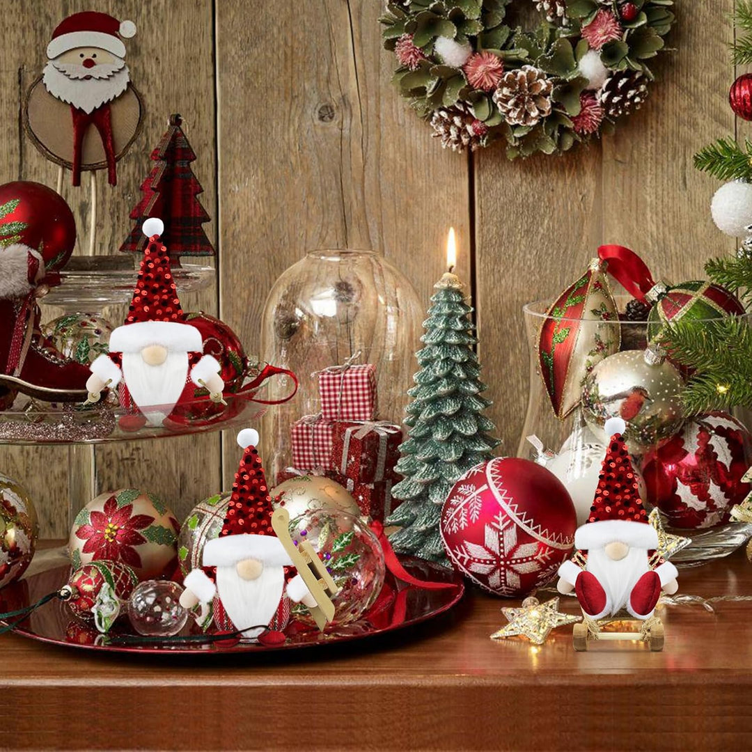 Gehydy Weihnachtswichtel Figuren 3er Set Weihnachtsdeko Wichtel Weihnachten Deko Wichtel Zubehör Dek