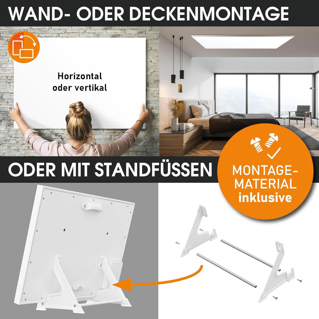 BRAST® Infrarotheizung mit Thermostat | 300-1100 Watt | Made in Europe | Inkl. Wandhalterung Standsy