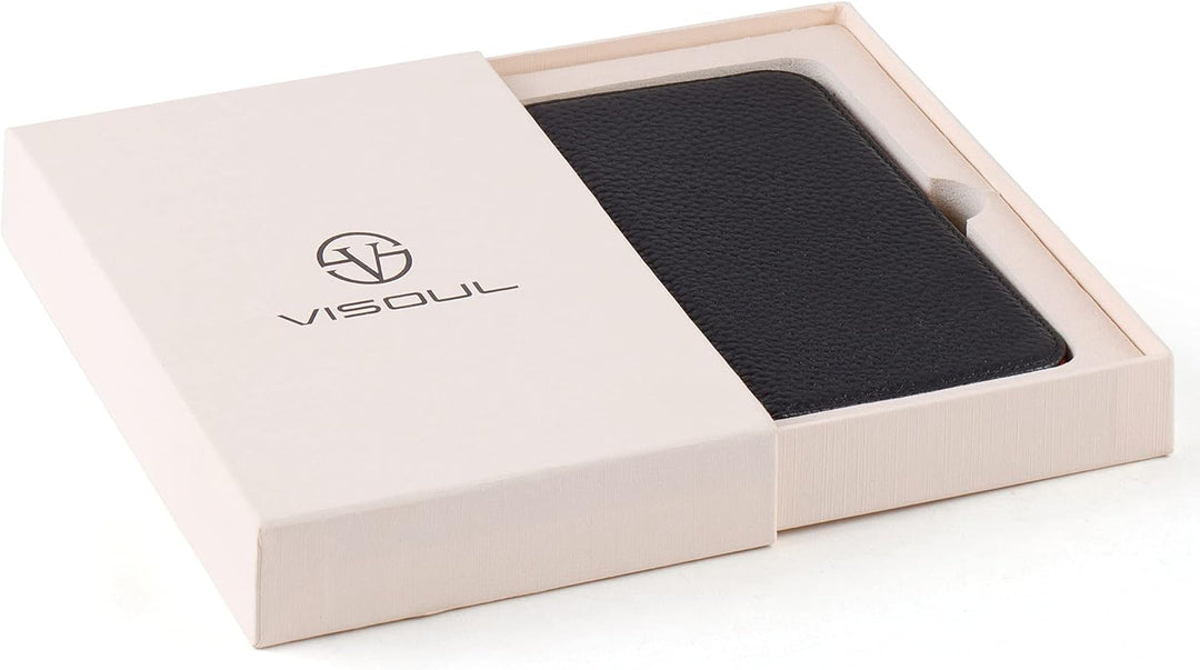 VISOUL iPhone 13 Pro Hülle, Handyhülle iPhone 13 Pro [100% Echtleder] [3 Kartenfächer] [Verdichtes T