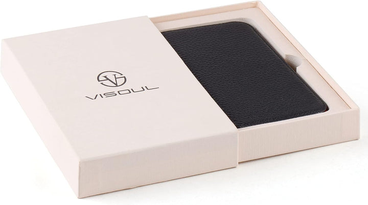 VISOUL iPhone 13 Pro Hülle, Handyhülle iPhone 13 Pro [100% Echtleder] [3 Kartenfächer] [Verdichtes T