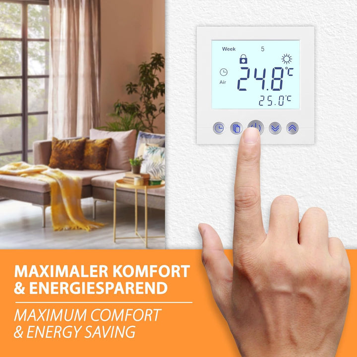 Digital Thermostat C16, Unterputz Regler Raumthermostat Thermostat für elektrische