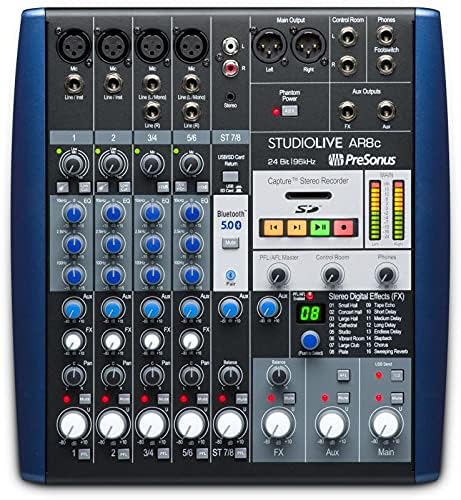 PreSonus StudioLive AR8c, 8-Kanal, Hybrid Digital/Analog Performance Mischpult/USB-C-kompatibles Aud