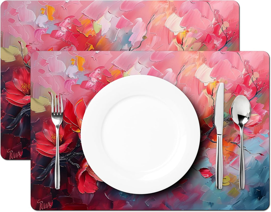 KitchenYeah© Platzsets Abwaschbar 6-Teilig 45x30 cm Tischsets Platzdeckchen rutschfeste Platzset Unt