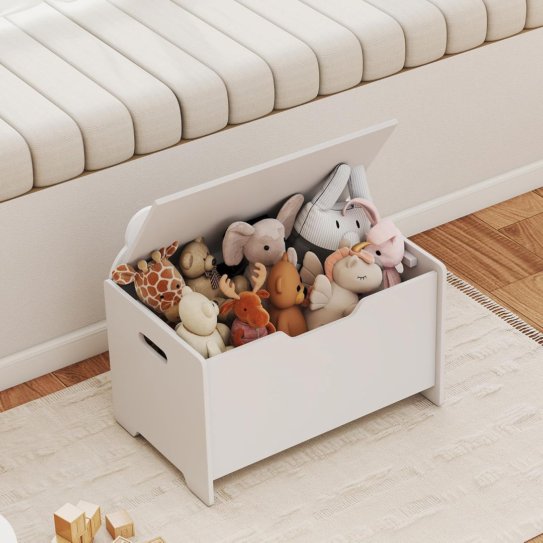 AIYAPLAY Kinderspielzeugtruhe mit Klappdeckel, Kinderaufbewahrungstruhe, Bärenform, Sicherheitsschar