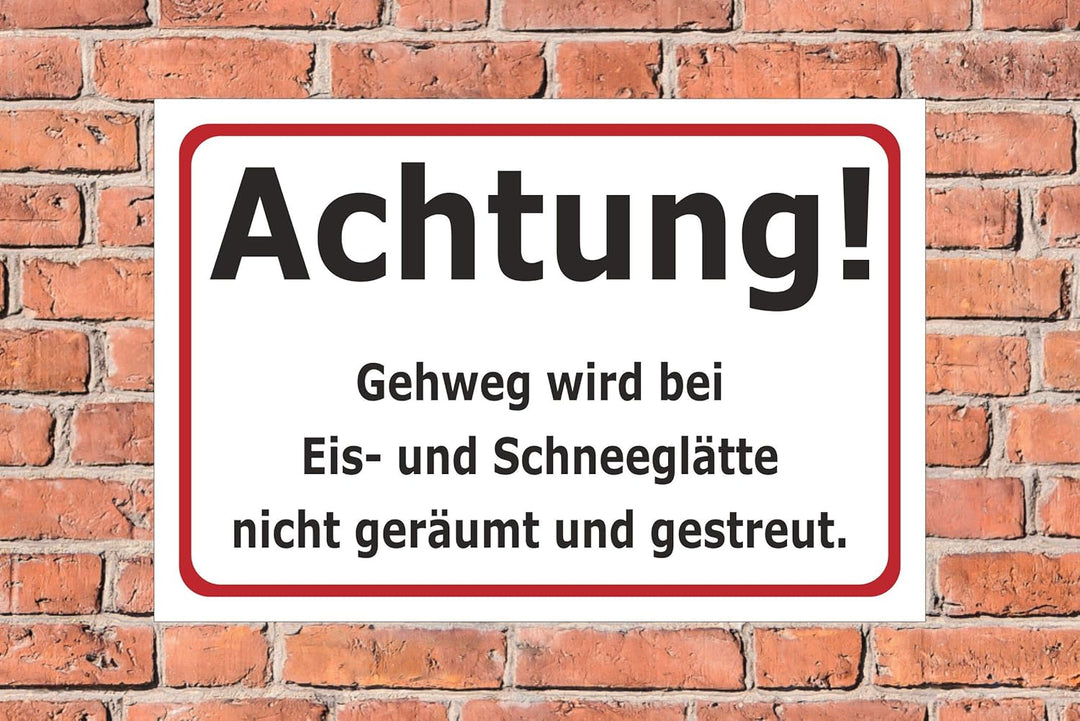 Schild Schnee- und Eisglätte - 45x30cm - Bohrlöcher - 3mm Aluverbund – 20 VAR S00018-033-B 45x30cm –