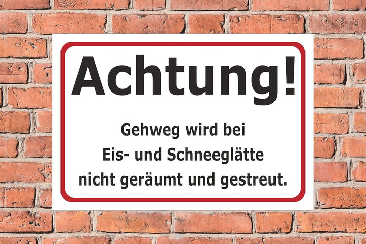 Schild Schnee- und Eisglätte - 45x30cm - Bohrlöcher - 3mm Aluverbund – 20 VAR S00018-033-B 45x30cm –
