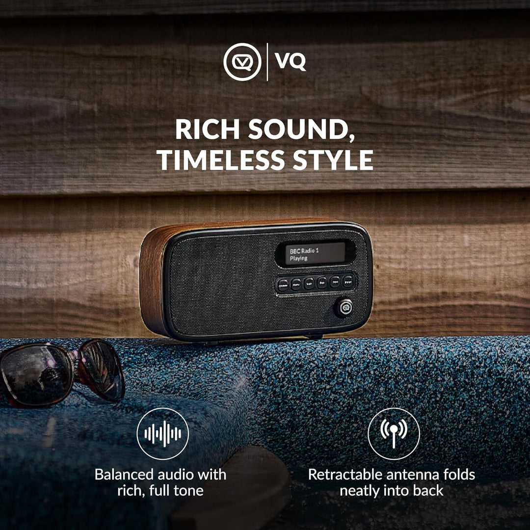 VQ Dexter Radio DAB Plus/DAB mit FM, 3 Watts Stereo Lautsprecher und LCD Bildschirm - Batteriebetrie