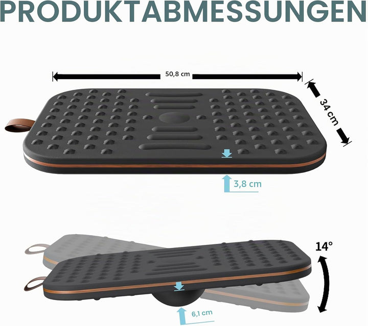 Balance Board,360-Grad Wackelbalance-Board für Erwachsene-2-in-1 Doppelseitige Anti-Ermüdungsmatte &amp;