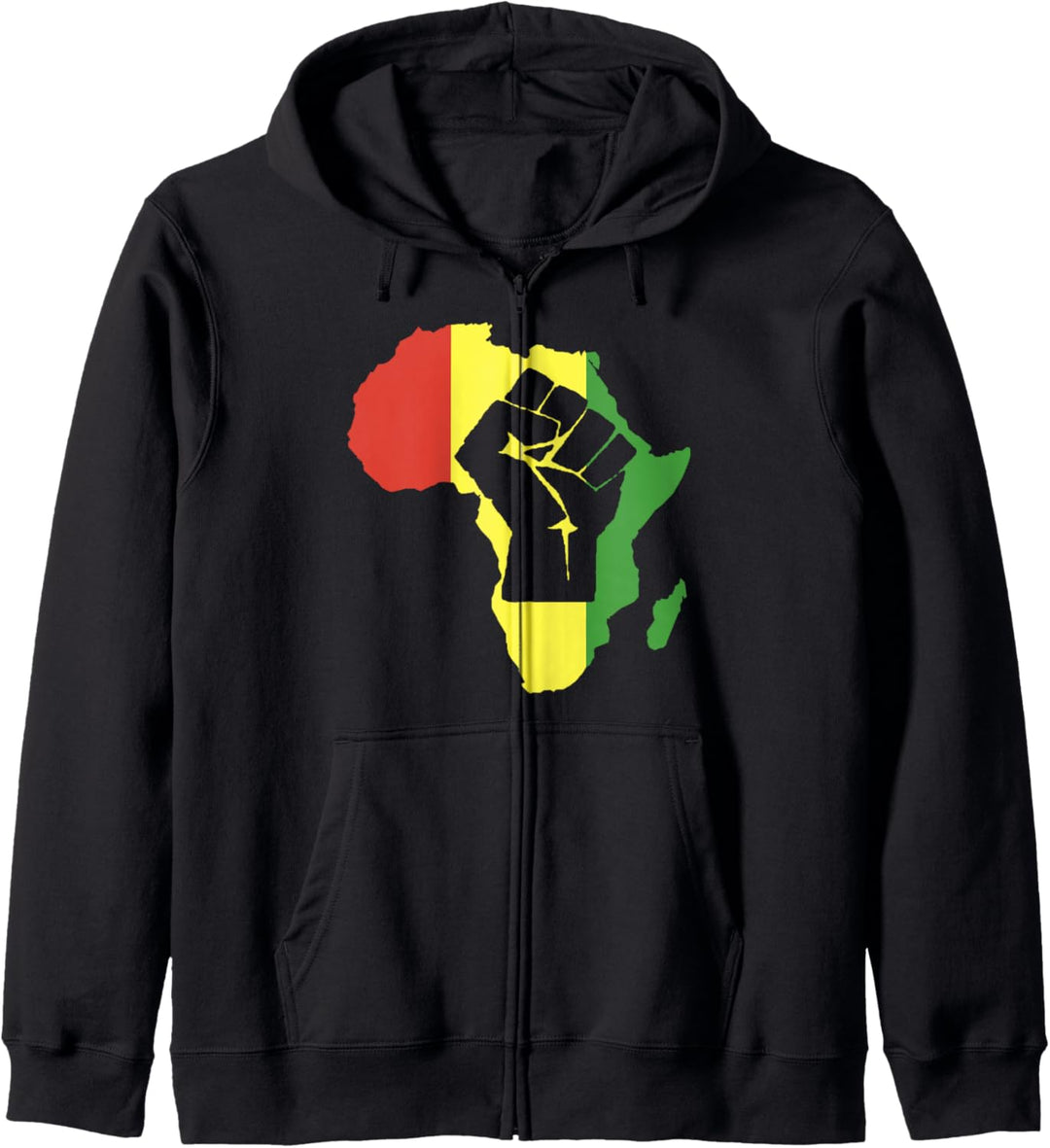 Africa Black Fist Africa Map Kapuzenjacke