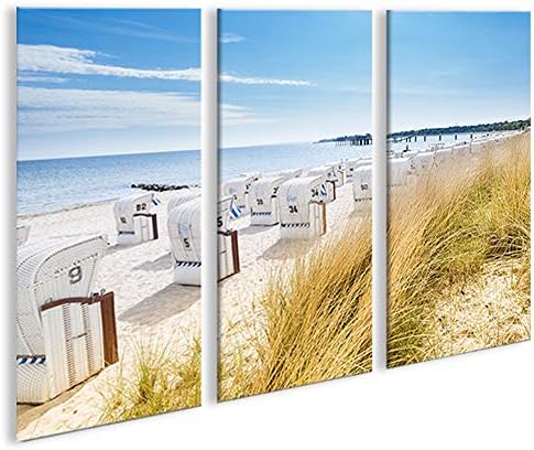 islandburner Bild Bilder auf Leinwand Strandkorb Strand Meer 3p Urlaubsfeeling XXL Poster Leinwandbi