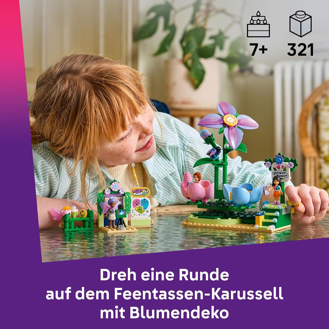 LEGO Friends Feentassen-Karussell mit Blumendeko - Spielzeug mit 3 Minifiguren, Fotokabine & Zubehör