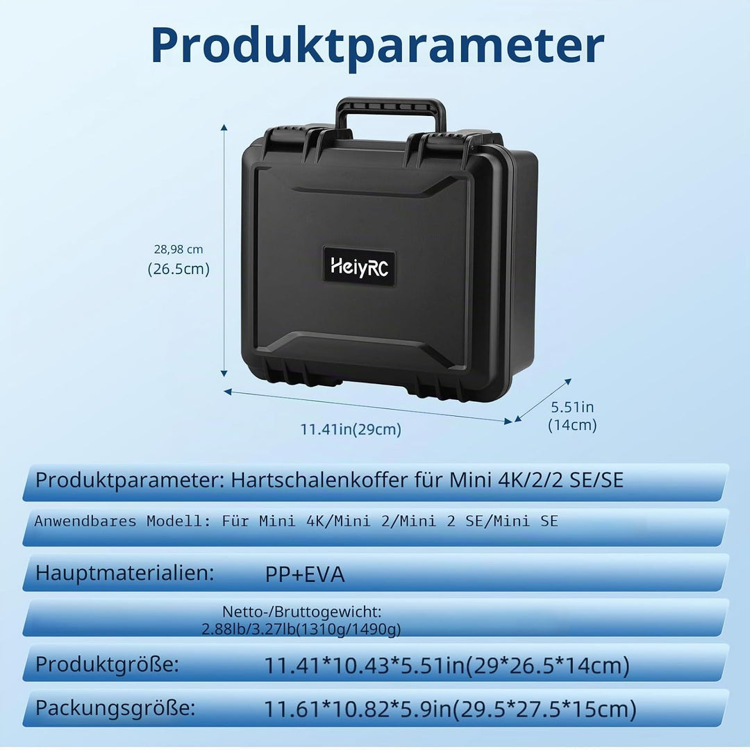HeiyRC Mini 4K 2 SE Koffer Tasche, Hardshell wasserdichte Aufbewahrungs Hard Case für DJI Mavic Mini