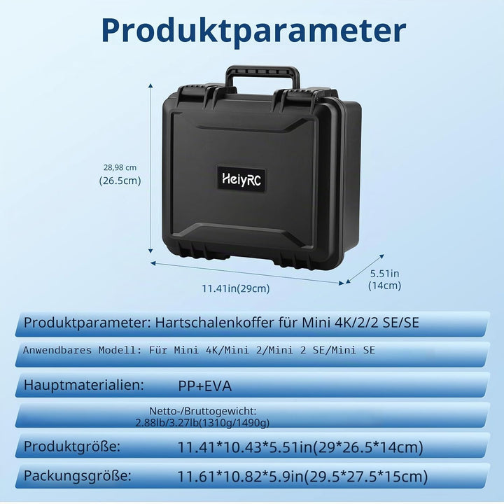 HeiyRC Mini 4K 2 SE Koffer Tasche, Hardshell wasserdichte Aufbewahrungs Hard Case für DJI Mavic Mini