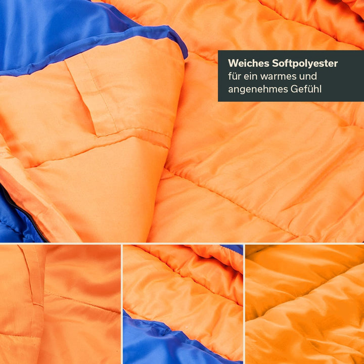 Skandika Vegas Junior Kinderschlafsack | Outdoor Camping Schlafsack für Kinder, weiches Innenfutter,
