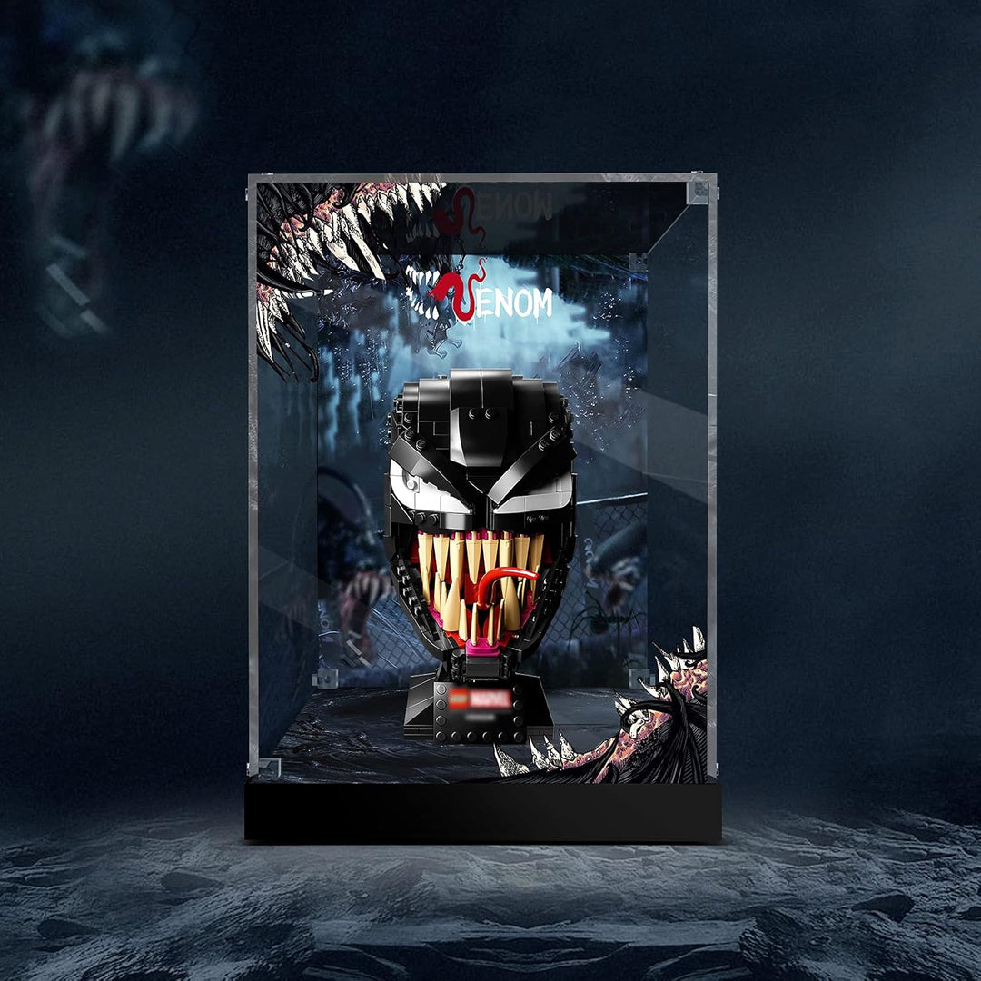 cooldac Acryl Vitrine Box kompatibel mit Lego Venom 76187 Modellset, staubdicht transparent klar Di
