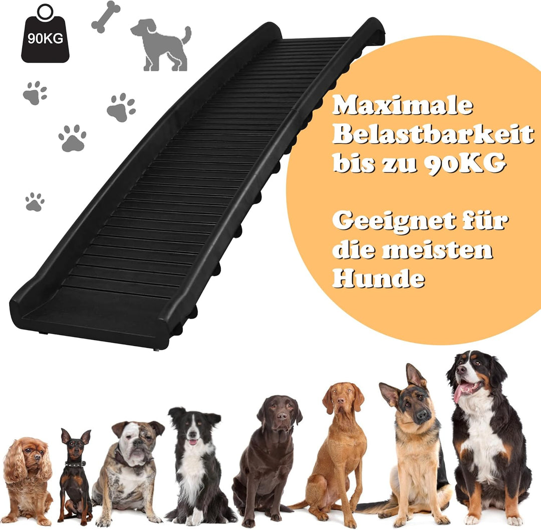 UISEBRT Hunderampe Auto Klappbar Hundetreppe Autorampe Hund Kofferraumrampe für Haustiere Einstiegsh