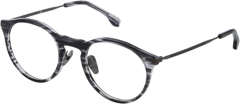 Lozza Unisex Vl41445004at Sunglasses, Shiny Striped Grey Havana, 50