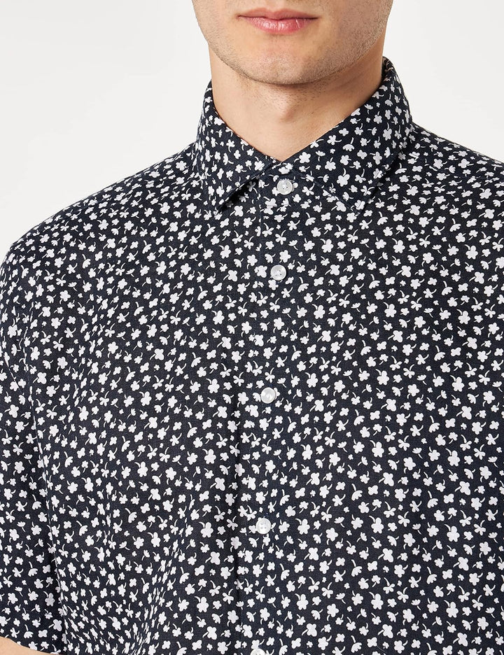 Seidensticker Herren Regular Fit Kurzarm Hemd Shirt 40 Blau, 40 Blau