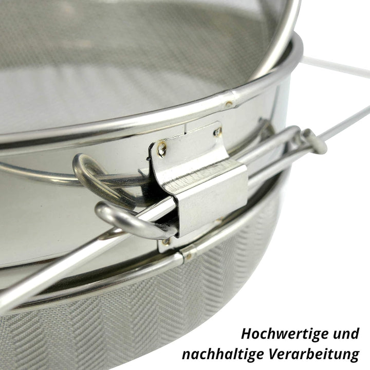 Honigsieb Doppel-Sieb 24cm Edelstahl Bienen Honig Filter Bienenzucht Honigfilterung