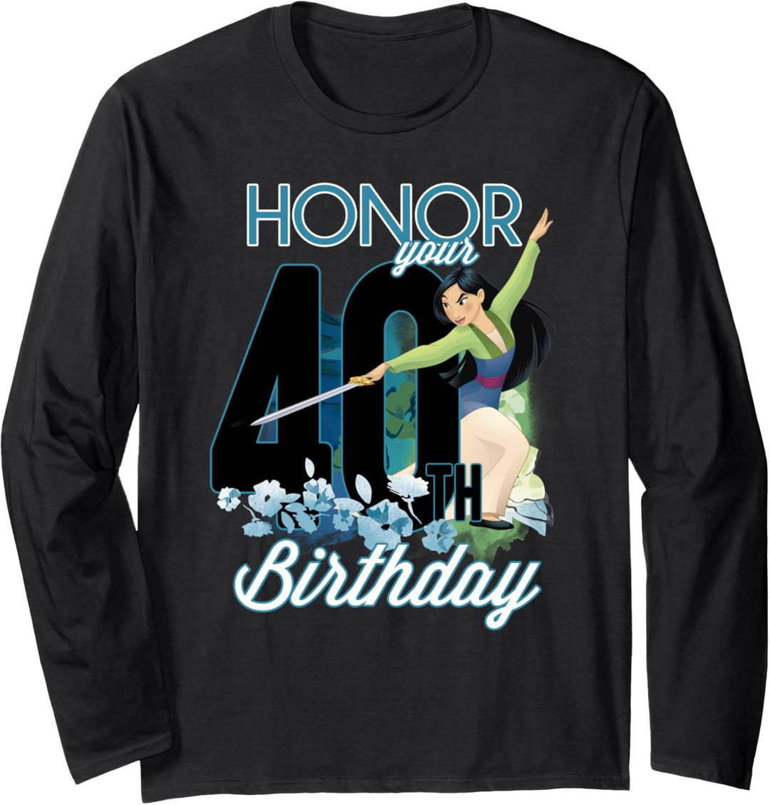 Disney Mulan Portrait Honor Your 40th Birthday Langarmshirt
