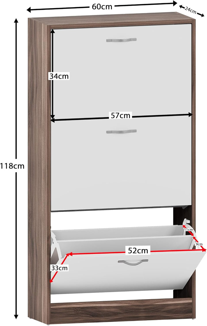 Vida Designs Schuhaufbewahrung Schuhschrank mit 3 Schubladen Schrank Pull Down Holz Möbel Einheit, W