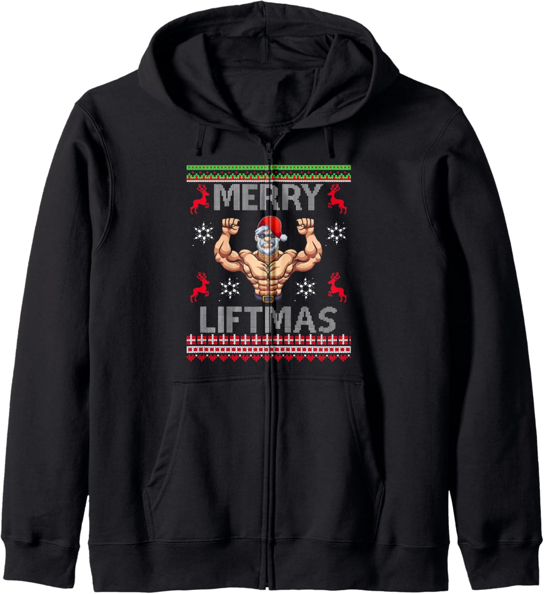 Merry Liftmas Weihnachten Weihnachtsmann Lustig Fitness Kapuzenjacke