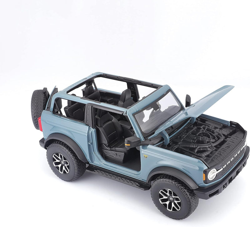 Maisto Ford Bronco Badlands (2020): Modellauto im Massstab 1:18, ohne Türen, Motorhaube und Heckklap