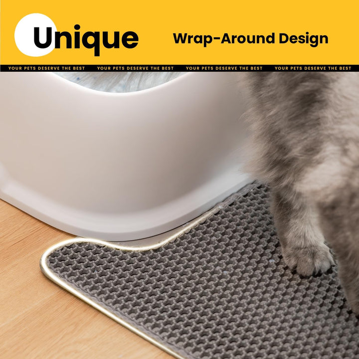 Conlun Katzenstreu Matte, Hochwertige Doppelschicht wasserdichte Katzenmatte, Wabenmuster zur Kontro