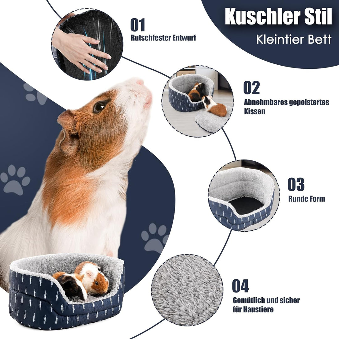 ONEJU Meerschweinchenbett, Meerschweinchen Oval Cuddler, Kaninchenbett, Bunny Bed, Meerschweinchenkä