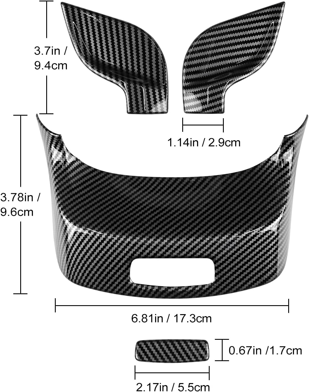KUNGKIC ABS Auto Zentralsteuerung Armlehne Box Rahmen Dekorative Aufkleber Innenbereich Compatible w