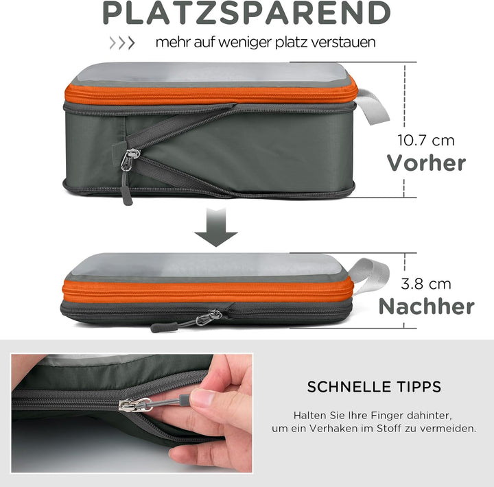 Cipway Kompression Koffer Organizer Set für Rucksack ，Netzgewebe Ultraleichte Packtaschen Packing Cu