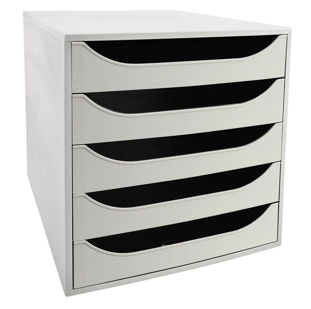 Exacompta 229606D Ablagebox Office mit 5 Schubladen für DIN A4+ Dokumente. Ecobox mit hoher Kapazitä