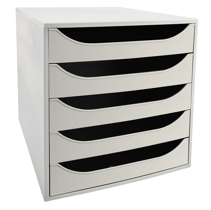 Exacompta 229606D Ablagebox Office mit 5 Schubladen für DIN A4+ Dokumente. Ecobox mit hoher Kapazitä