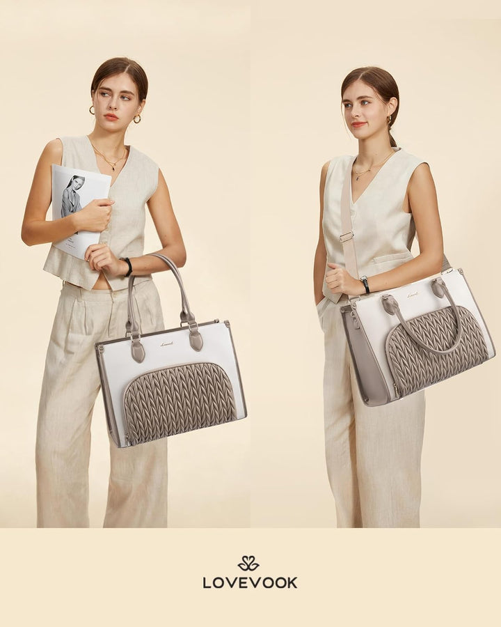 LOVEVOOK Arbeitstasche Damen mit Isolierted Kühlfach, Handtasche mittelgross, 15,6 Zoll Laptoptasche