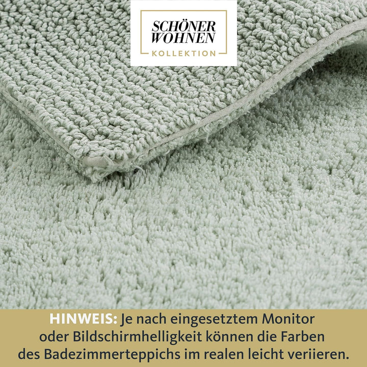 Schöner Wohnen Kollektion Badteppich einfarbig Mint 40 x 60 cm – waschbare Badematte rutschfest - 10