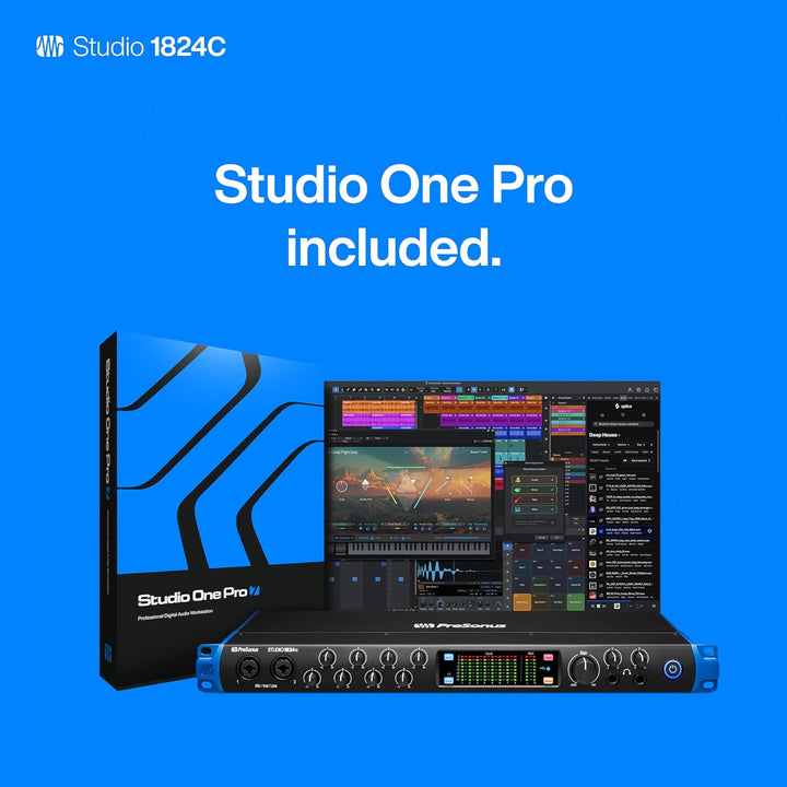 PreSonus Studio 1824c, 18 Eingänge/20 Ausgänge, 192 kHz, USB-C Audio Interface mit Software-Bundle i