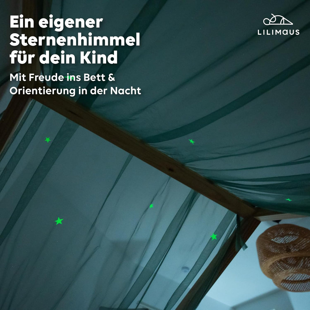Hausbett Himmel mit leuchtenden Sternen - Betthimmel Hausbett Deko - Geschenk Mädchen & Jungen - Him