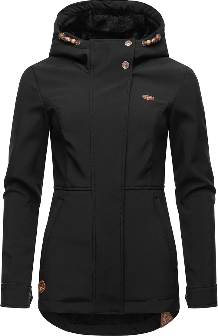 Ragwear Damen Übergangsjacke Softshelljacke wasserdicht atmungsaktiv mit Kapuze Yba XS-6XL