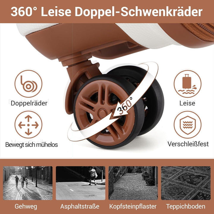 KONO Koffer Trolley Reisekoffer M (55cm) Cremeweiss, M (55cm) Cremeweiß